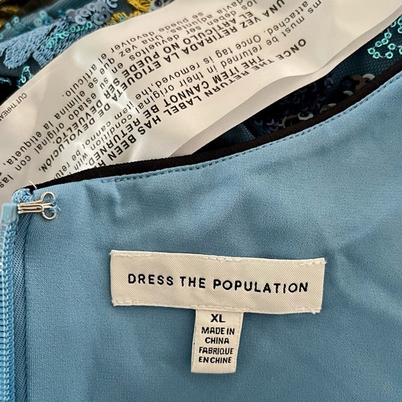 Dress The Population | Umalina Sequin Floral Fit & Flare Dress | Women’s XL - Picture 6 of 6